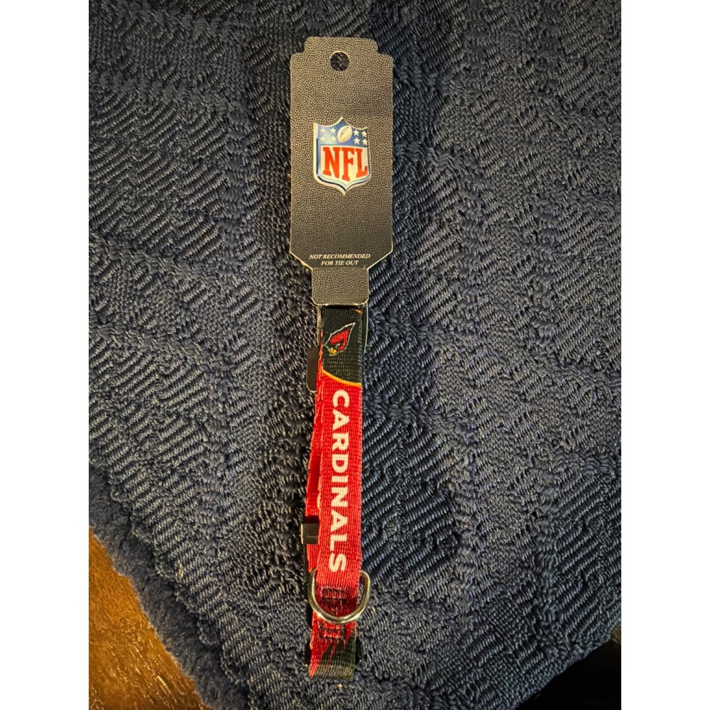 NFL Arizona Cardinals Adjustable Dog Collar Small 5/8 Webbing Red Black